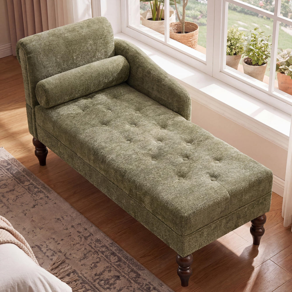 soft chenille upholstered chaise lounge indoor right armrest - Temu