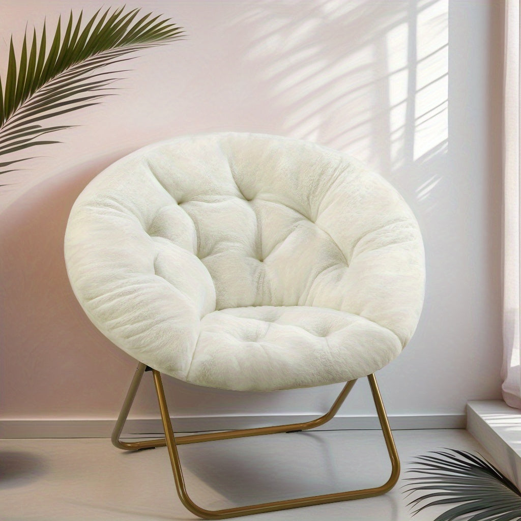 round folding leisure chair perfect relaxing in bedroom - Temu