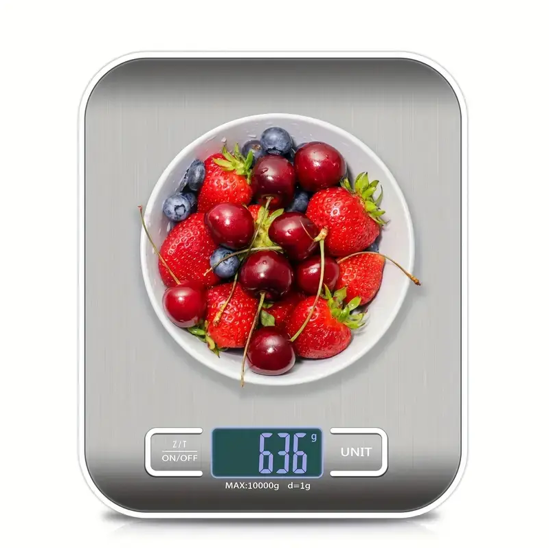 High-Precision 10kg Digital Kitchen Scale, Kitchen Scales for Food, Stainless Steel Food Weighing Scale, Multifunctional Baking & Nutrition Scale, Kitchen