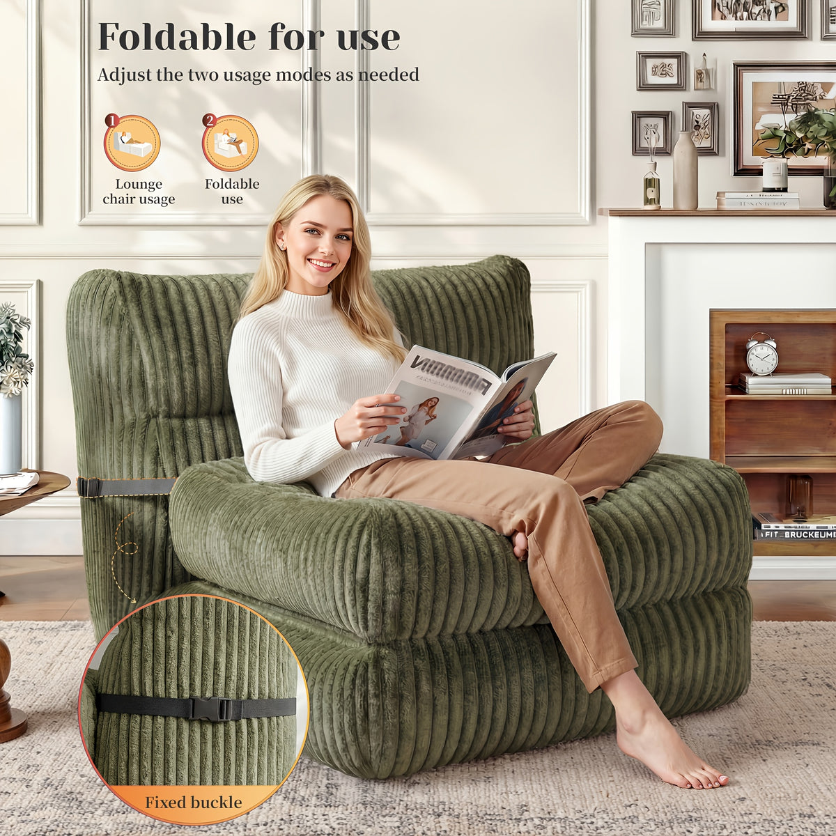 bean bag chair 31 5 high back ergonomic lounge chair 4 - Temu