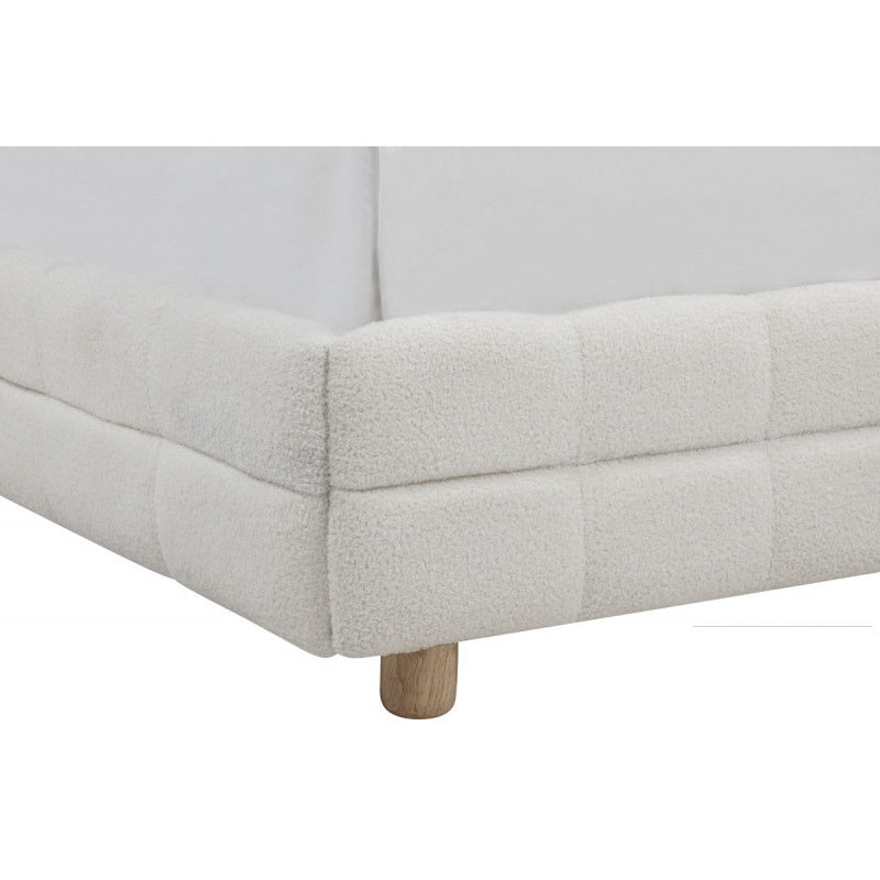 size platform bed frame soft fleece upholstery - Temu