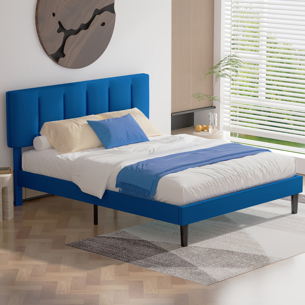 modern upholstered platform bed frame adjustable fabric - Temu