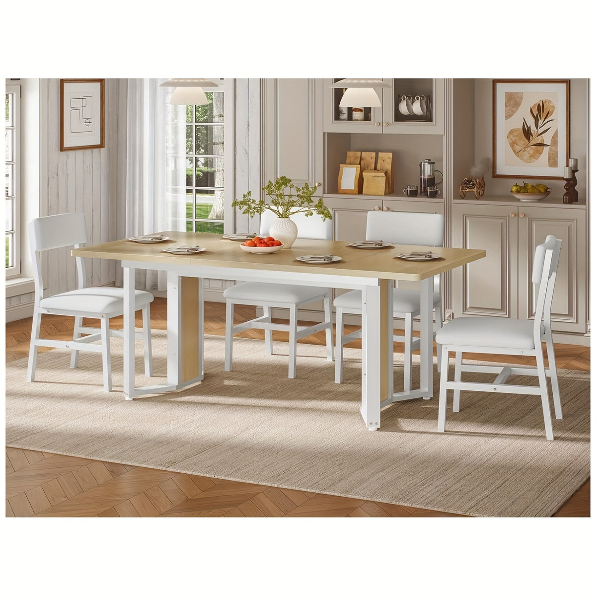 contemporary dining table set 4 6 individuals featuring a 63 - Temu