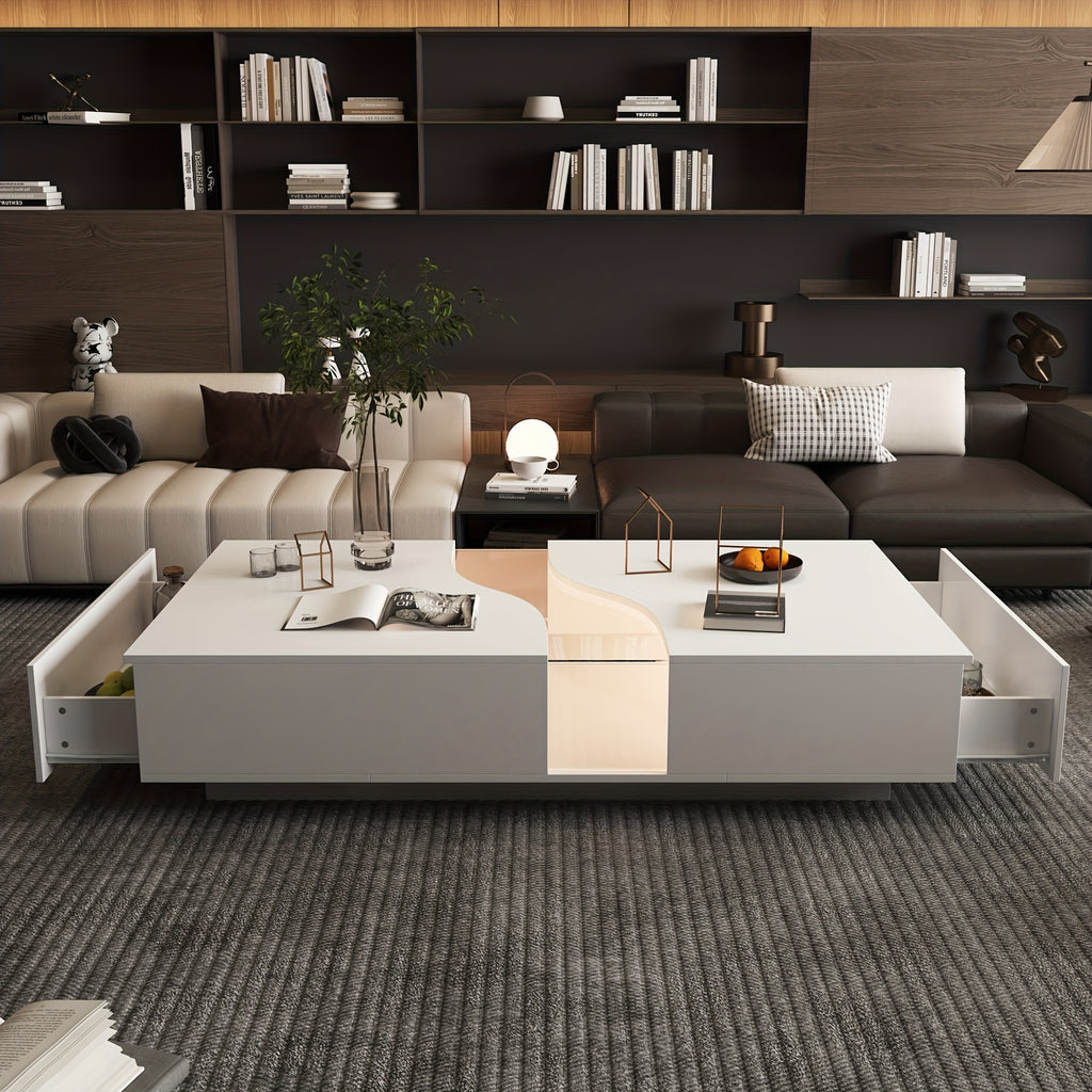 55 1 w modern coffee table adjustable led lights center - Temu