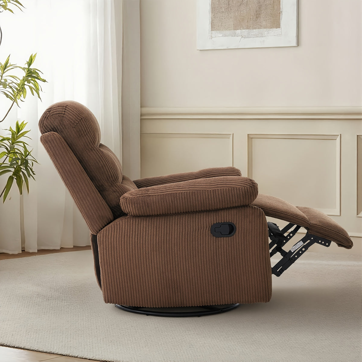 corduroy swivel rocking recliner chair manually adjustable - Temu