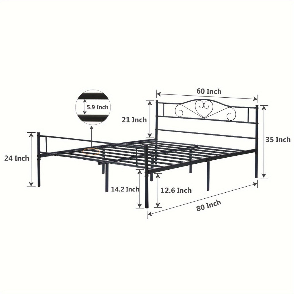 metal bed frame head   boards steel slats mattress - Temu