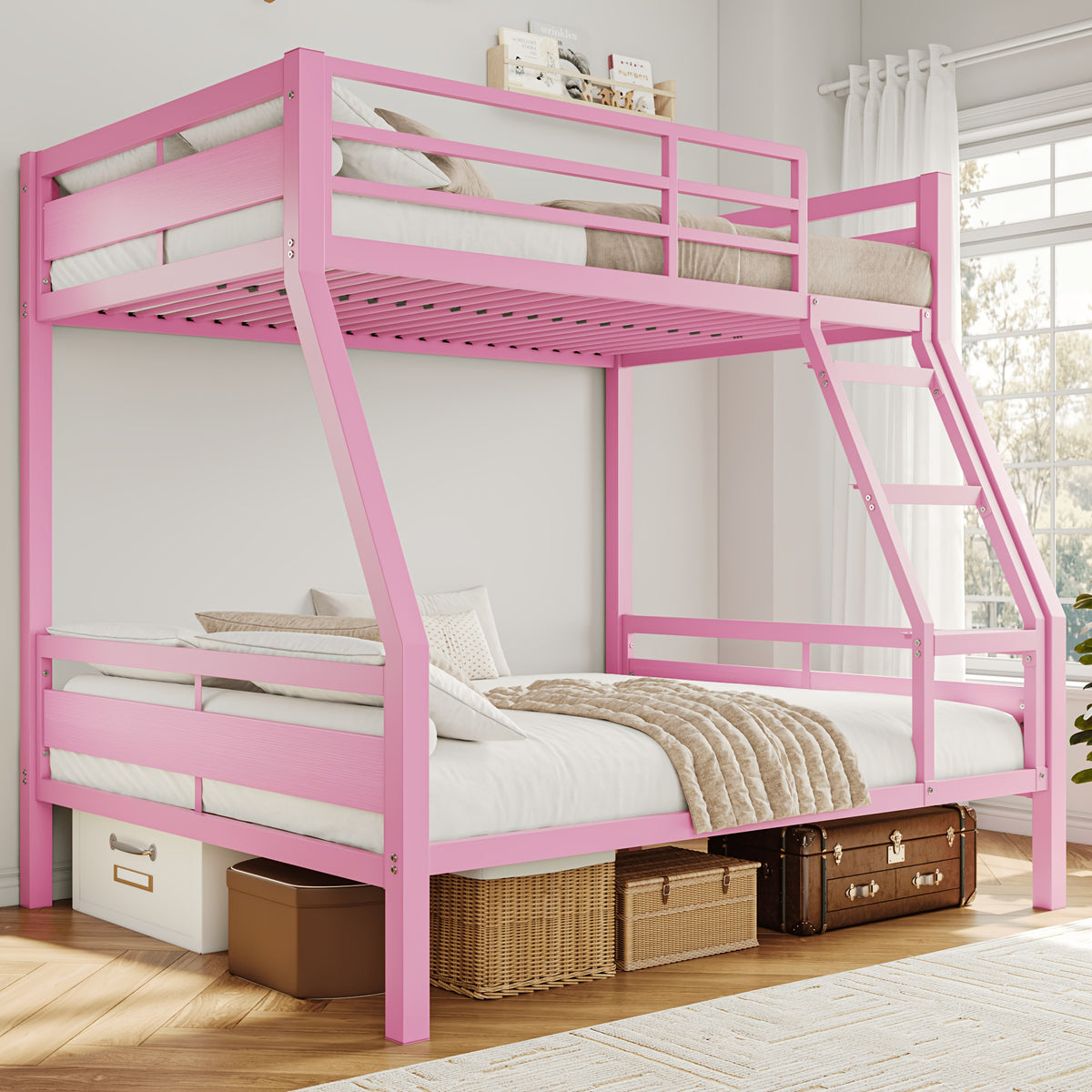 bunk bed twin full heavy duty metal bunkbeds full length - Temu
