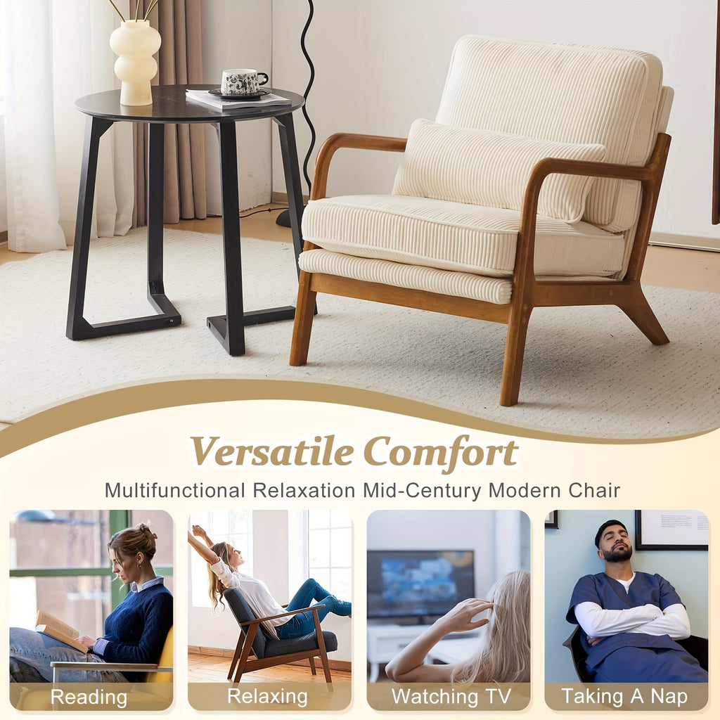 corduroy accent chair   century - Temu