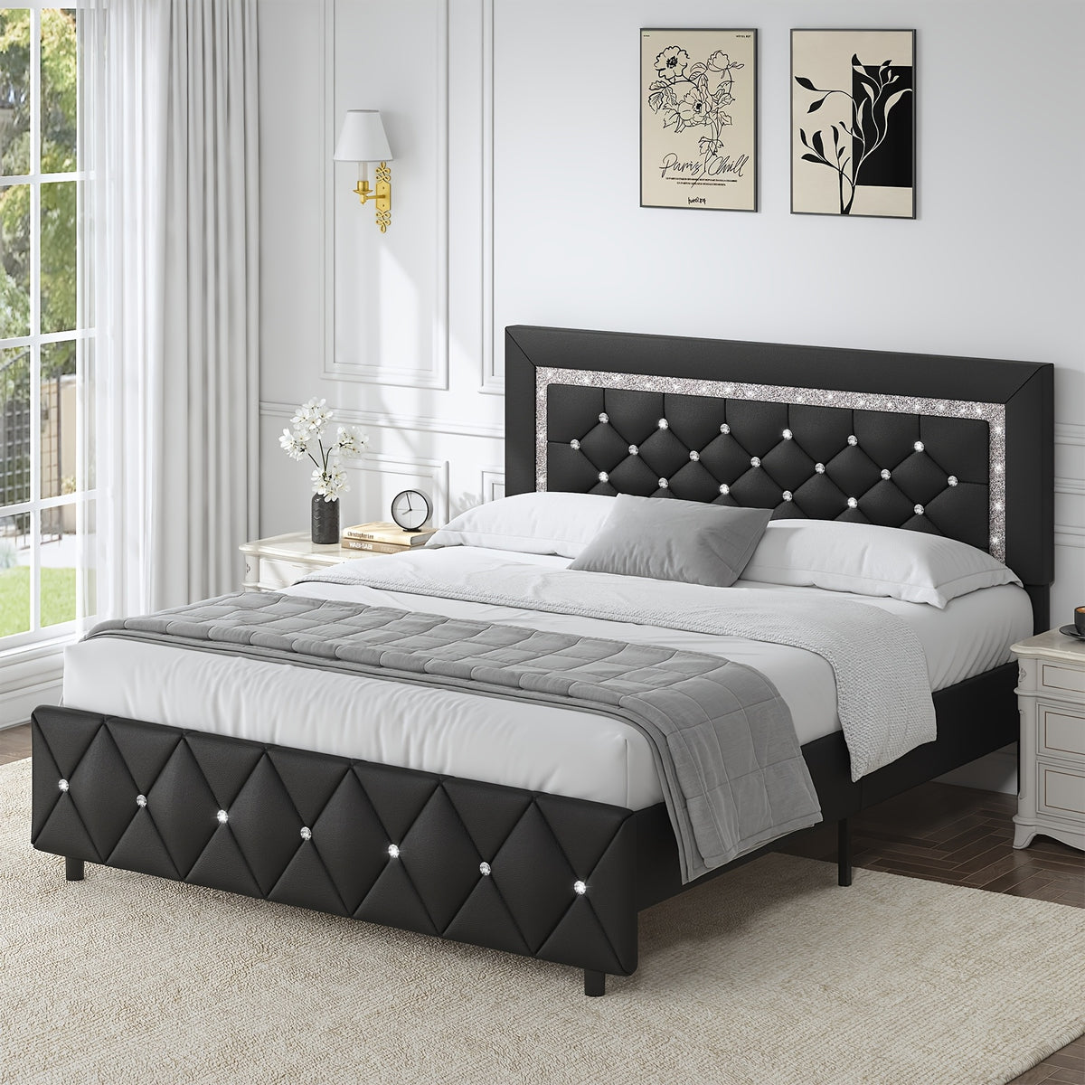 halloween twin full queen king upholstered bed frame diamond - Temu