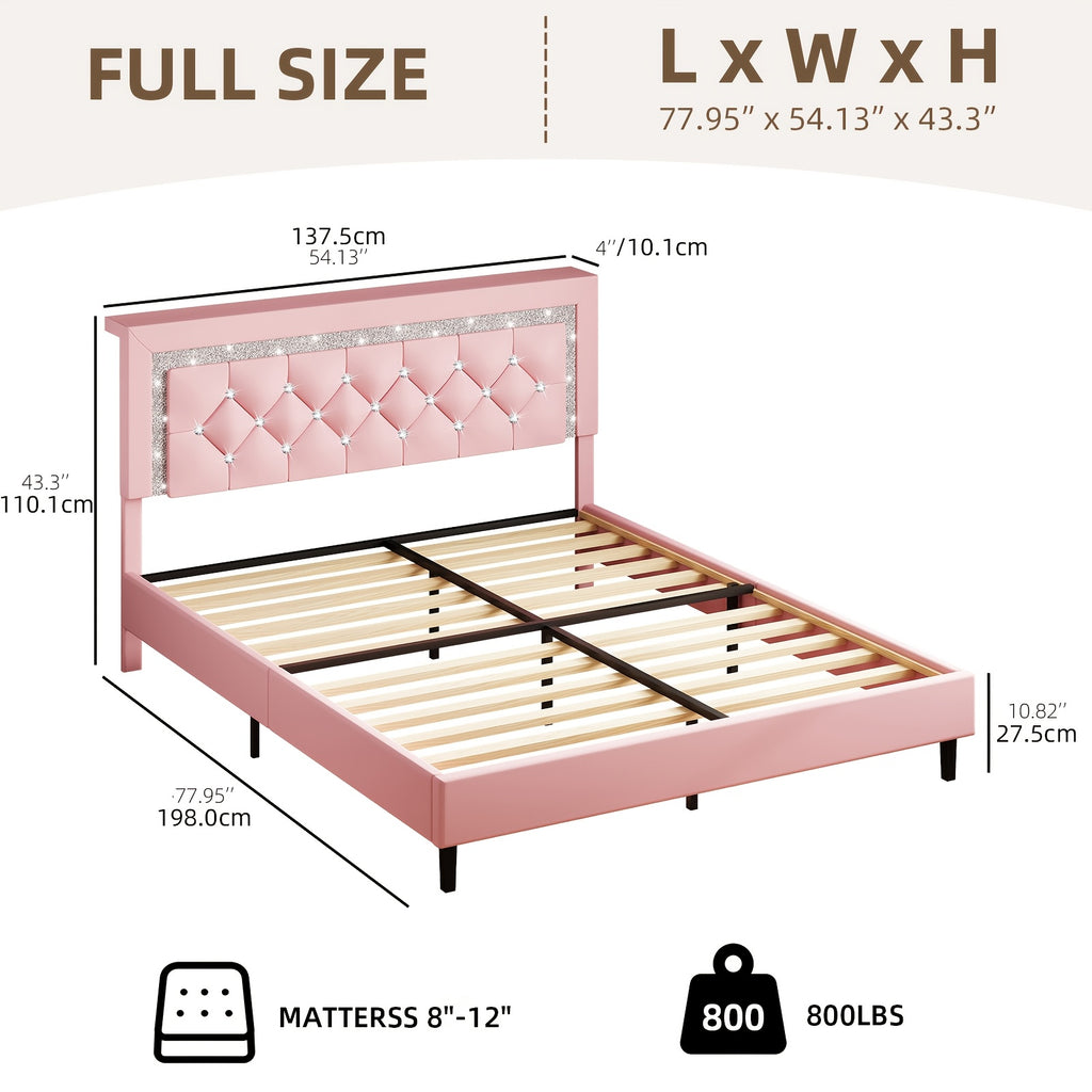led lights king size bed frame storage headboard full queen - Temu