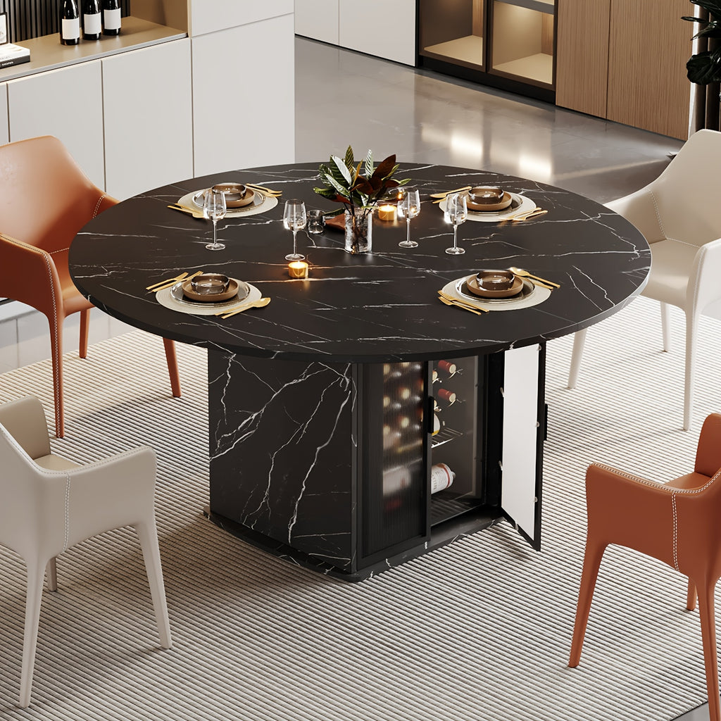 47 modern round dining table storage fridge space suitable 4 - Temu
