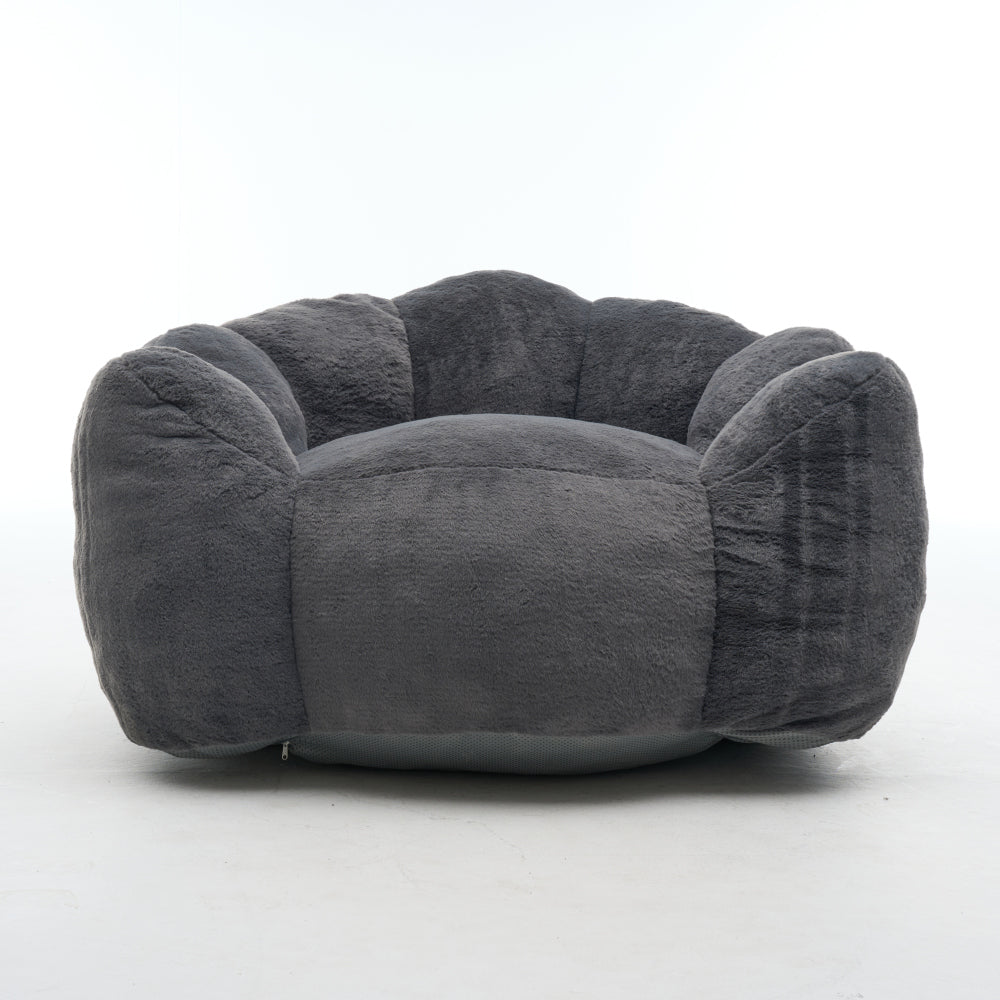 black comfortable lazy sofa chair artificial rabbit velvet - Temu