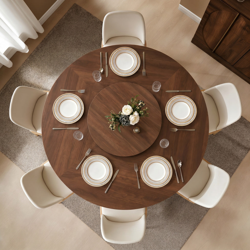 large 55 round dining table suitable 4 6 people - Temu
