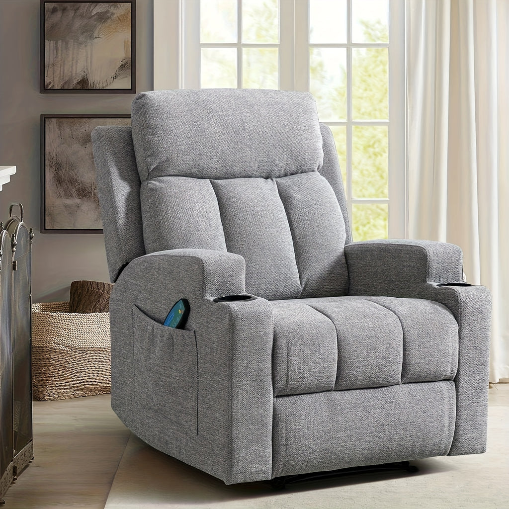 manual recliner chair massage heat soft fabric   - Temu