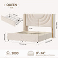 fultru full queen king upholstered led bed frame 2 storage - Temu