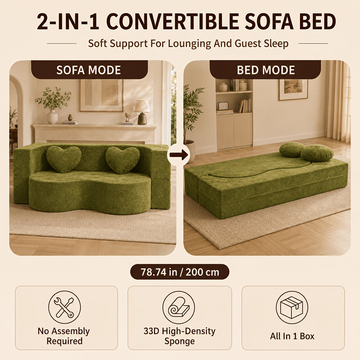 modern 2 in 1 convertible loveseat sofa bed curved sleeper - Temu