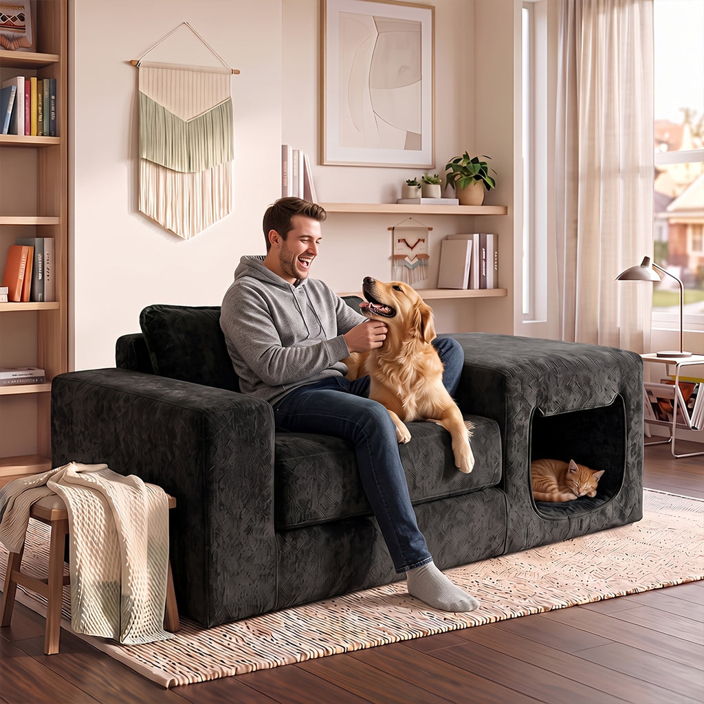in one sofa humans pets chenille fabric single seater lounge - Temu