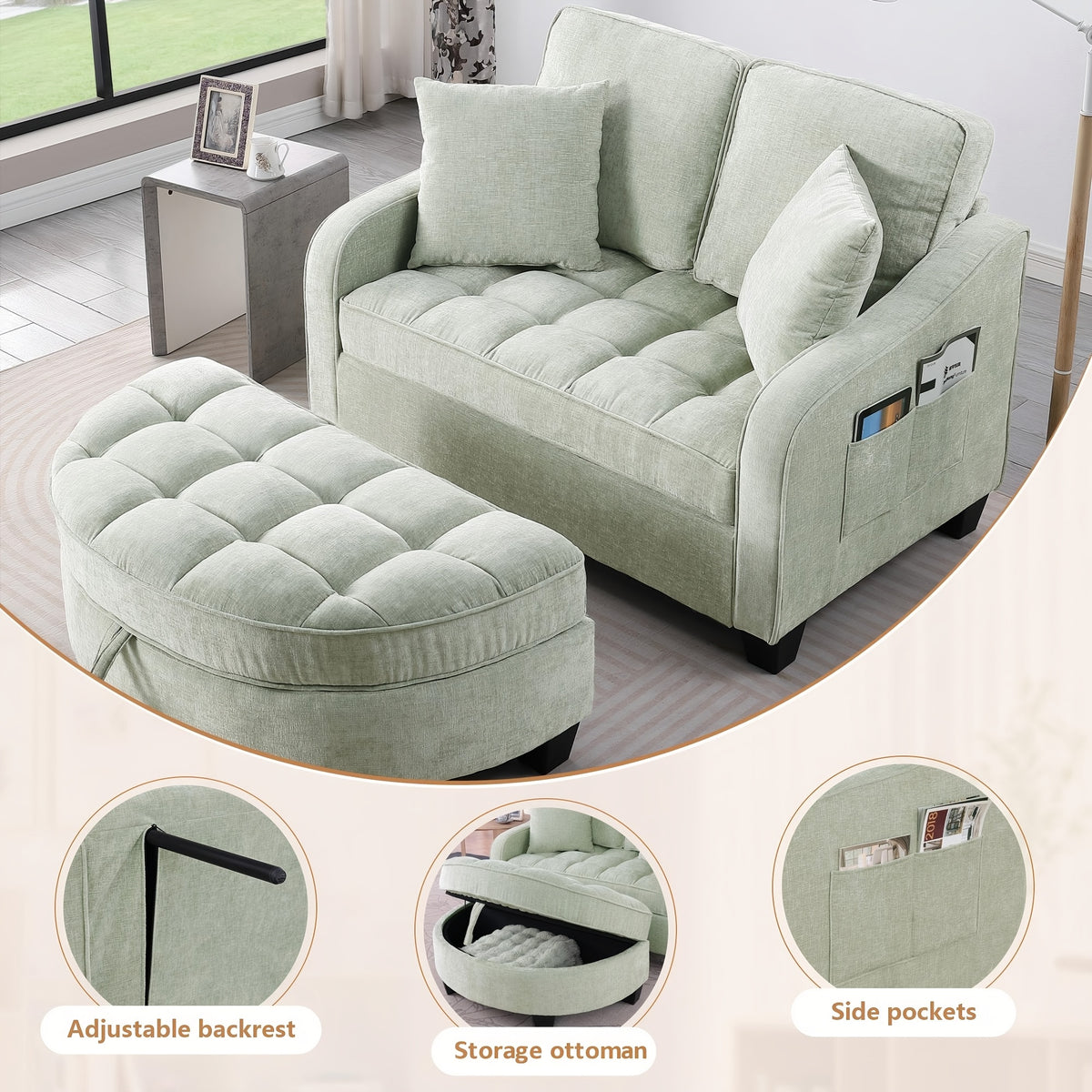 double sofa double sofa chaise longue irregular armrests - Temu