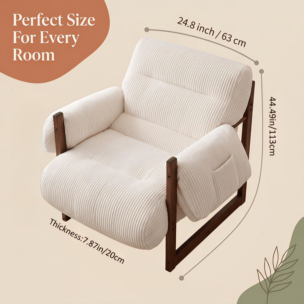 full body support accent chair armrest storage pockets wood - Temu