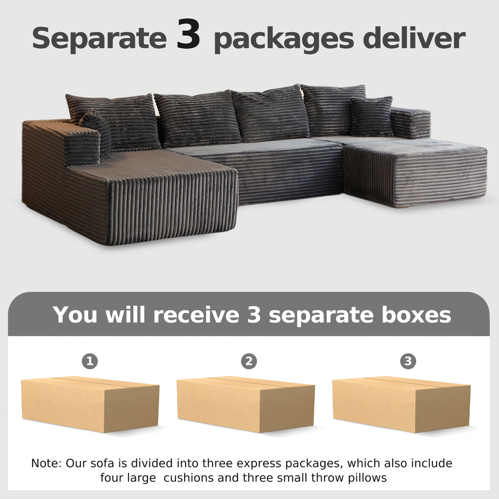 boneless couch sectional sofa living room modern corduroy - Temu