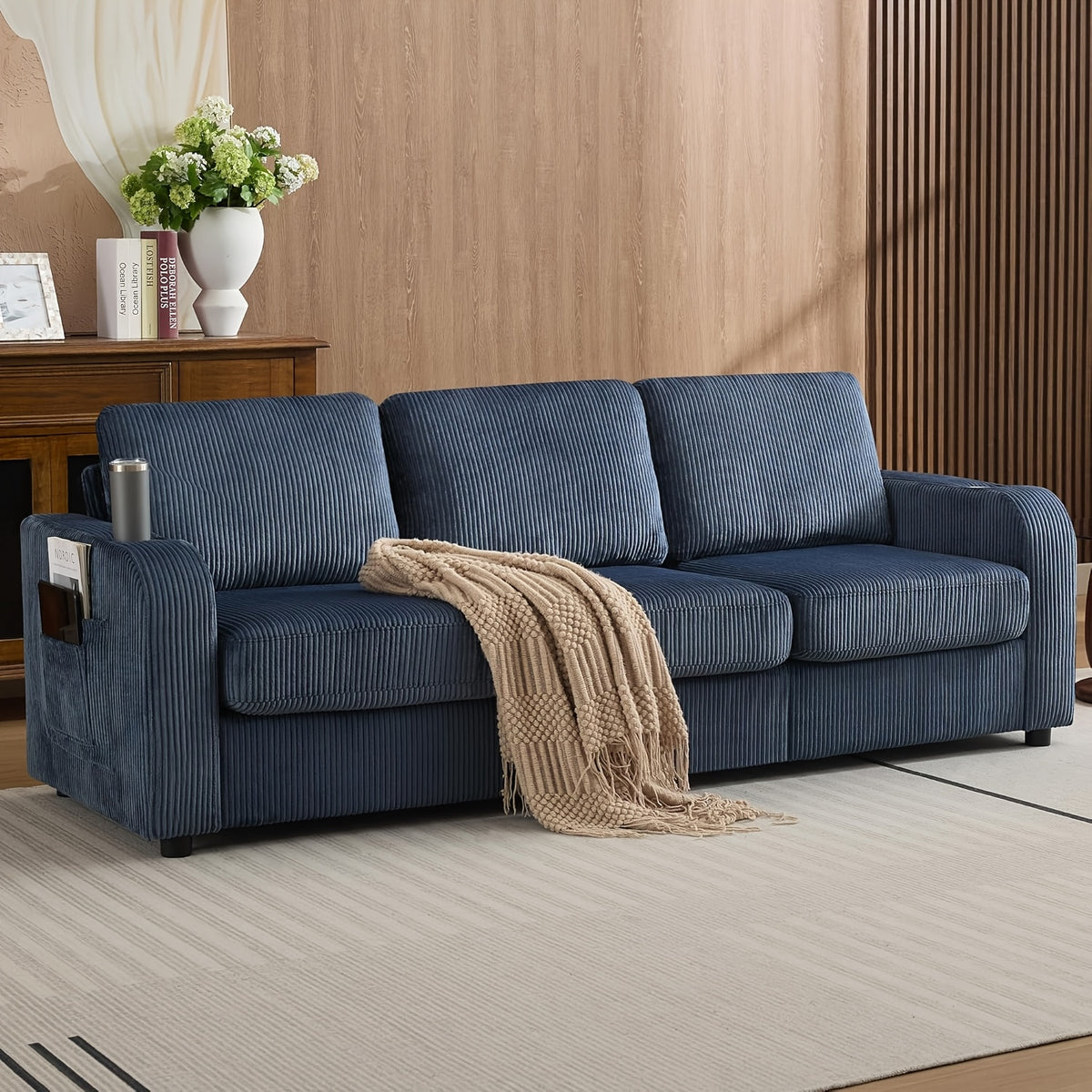 87 4 oversized 3 seater corduroy couch modern upholstered - Temu