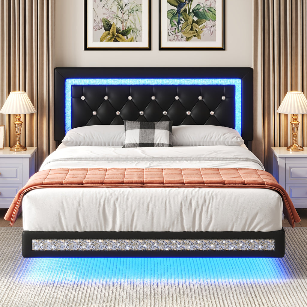 mraeer diamond quilted velvet silent full queen bed frame - Temu