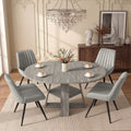 5pcs modern extendable oval dining table set suitable 4 - Temu
