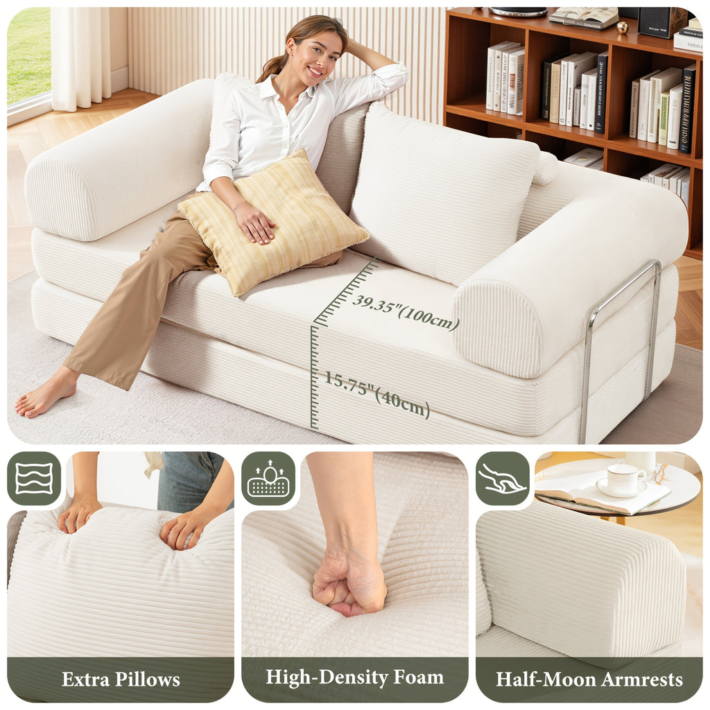 folding sofa bed 78 8 inch combination sofa high rebound - Temu