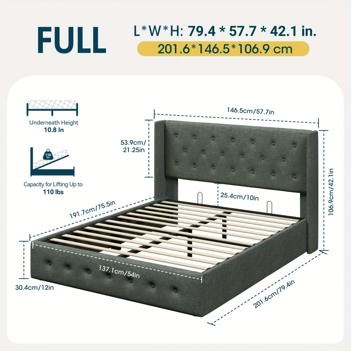lift storage bed modern wingback upholstered - Temu