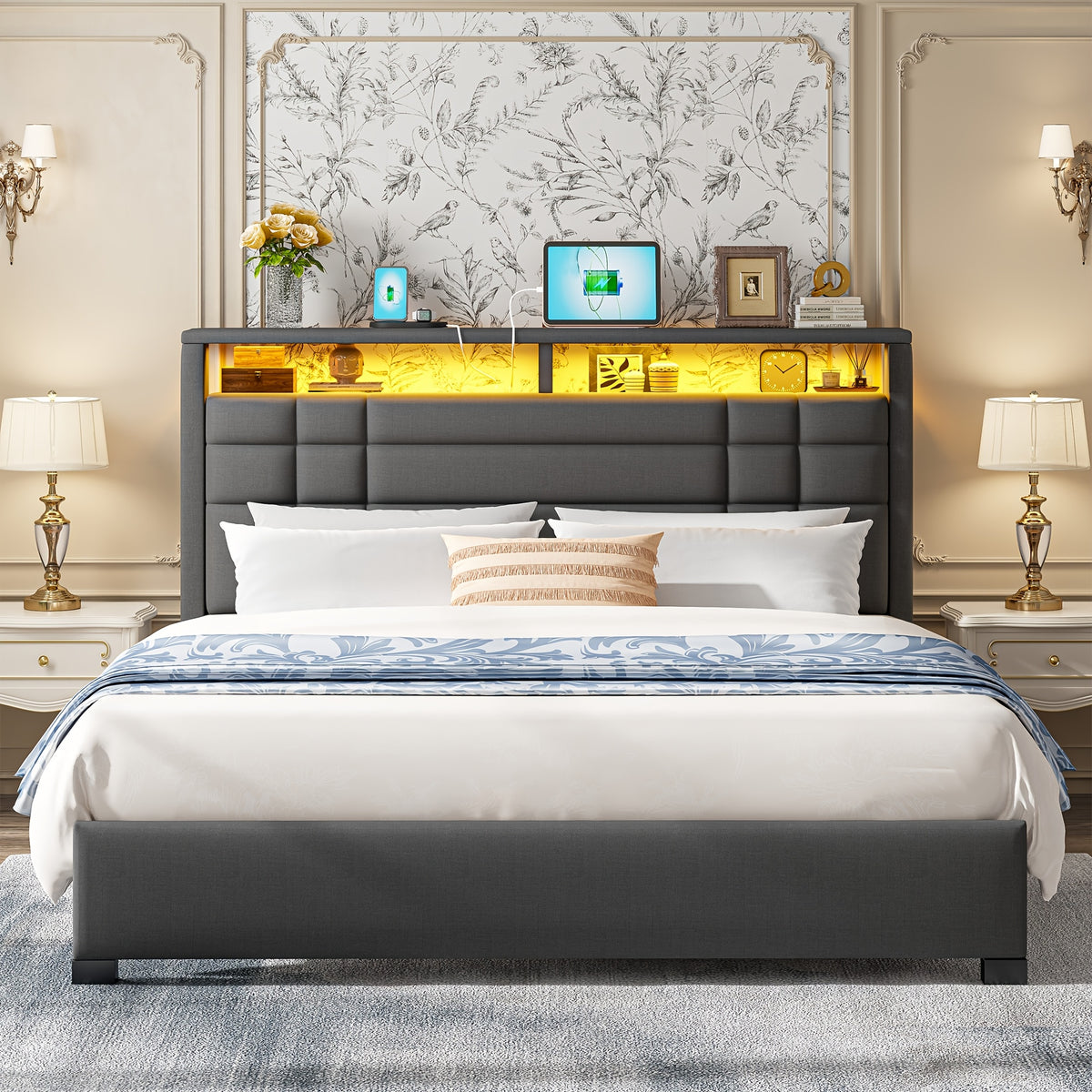 bed frame charging station led lights full bed frame 2 tier - Temu
