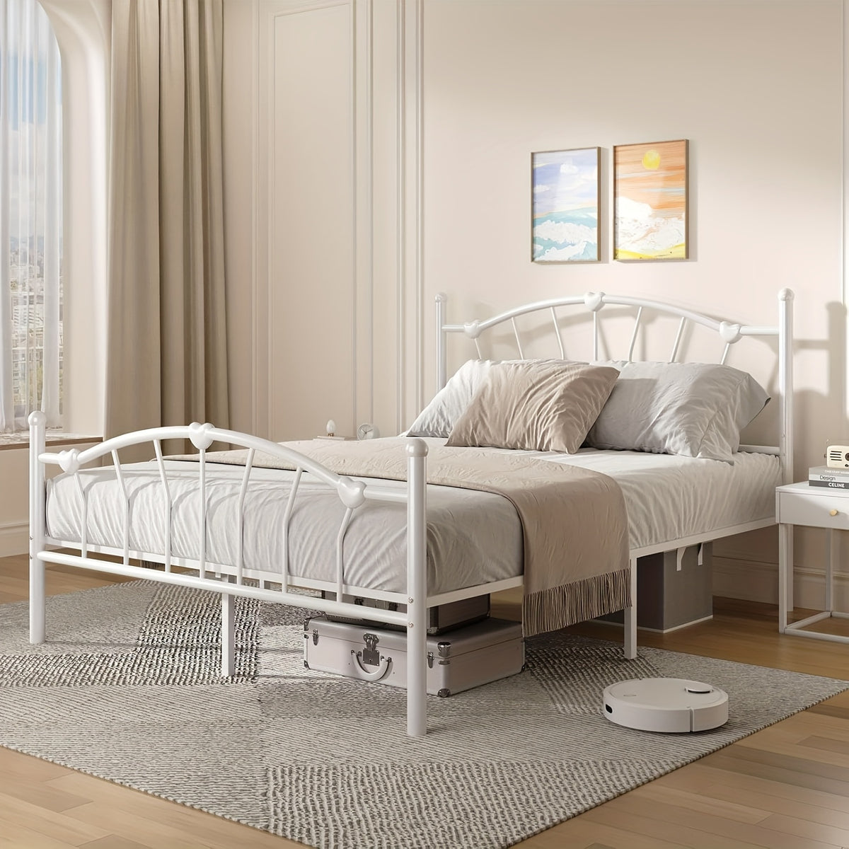 twin full queen size metal bed frame full bed frame - Temu