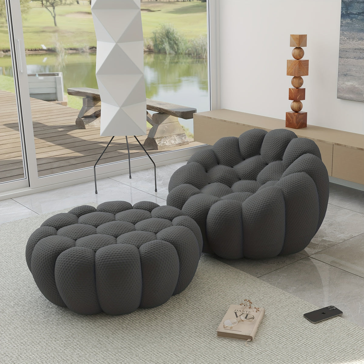 oversized   3d textile material upholstered bean - Temu