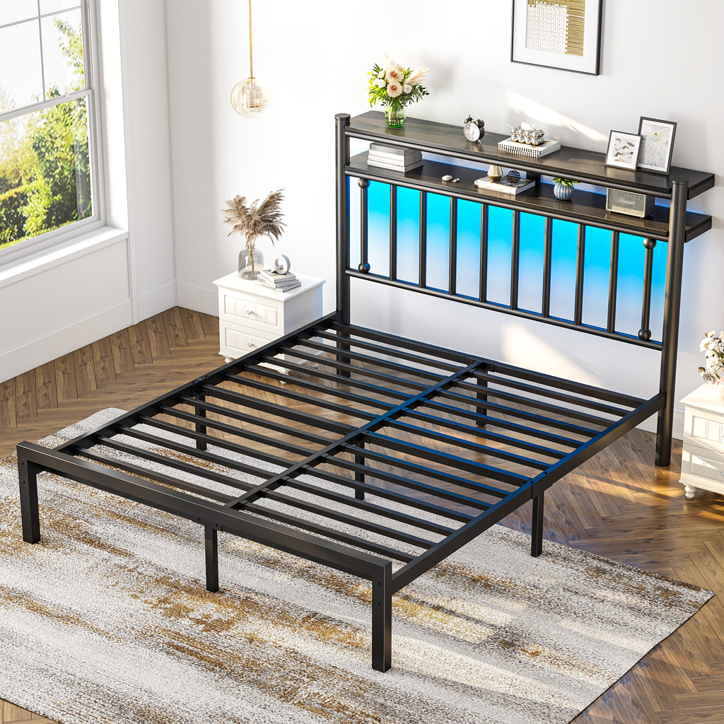 metal twin full queen king size bed frame 2 tier storage - Temu