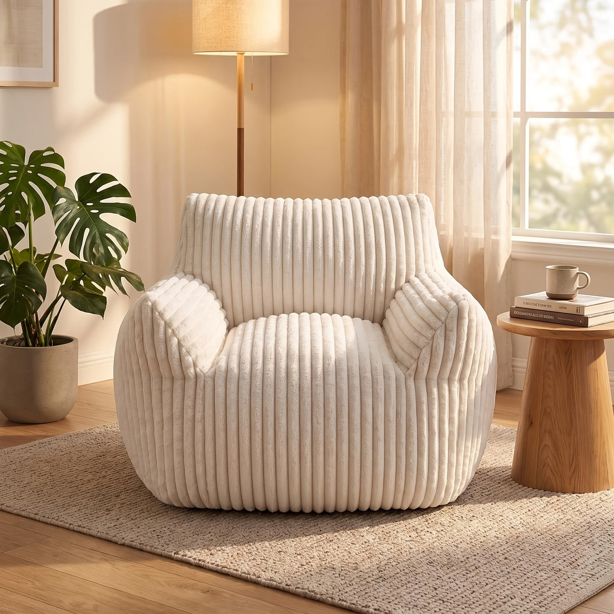 cozy plush bean bag chair armrests ultra soft fluffy single - Temu