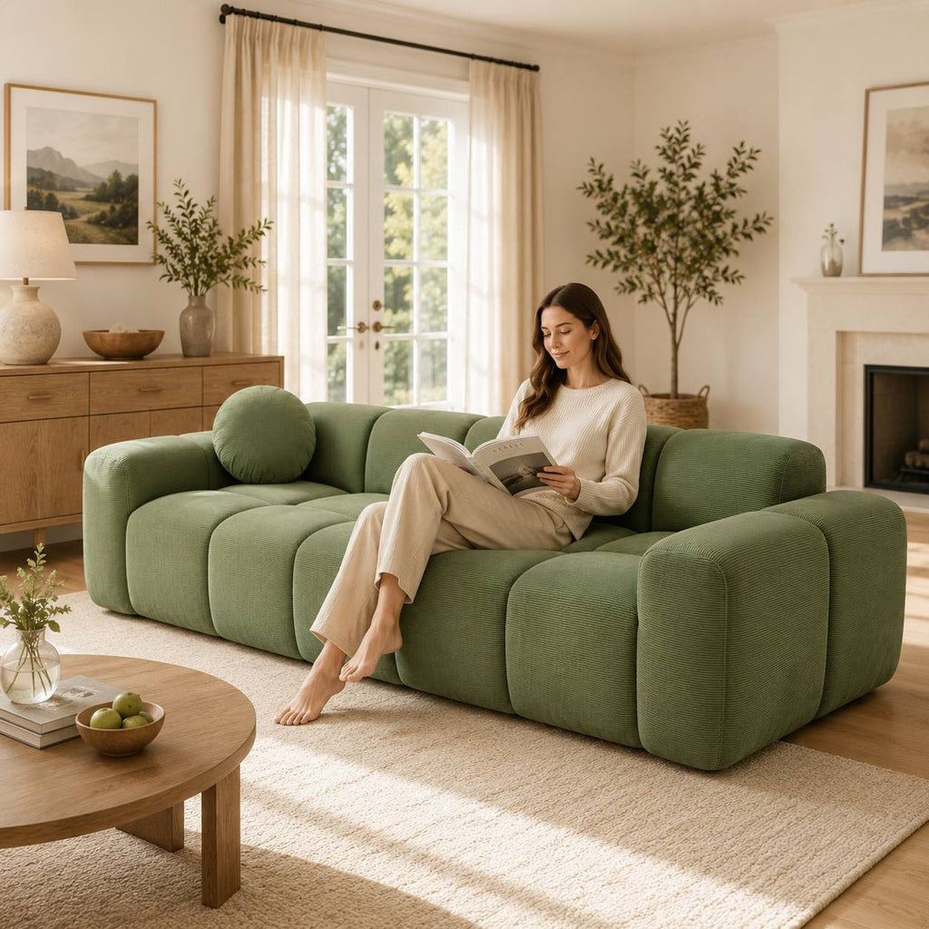 98 4 modern corduroy sofa suitable studio apartment extra - Temu