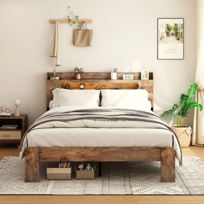 full queen king size platform bed frame storage - Temu