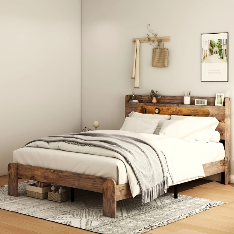 full queen king size platform bed frame storage - Temu