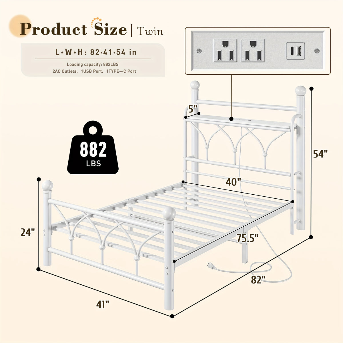 twin bed frame headboard metal twin size bed frame - Temu