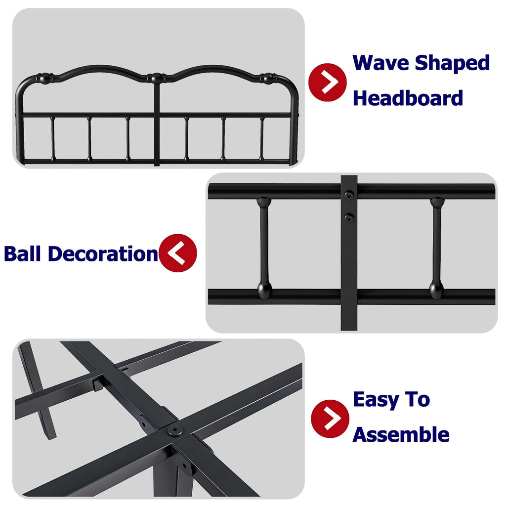bed frame headboard footboard vintage style steel - Temu