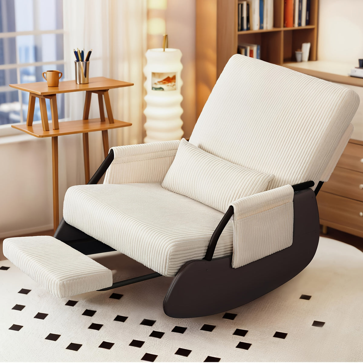 corduroy rocking chair footrest cover washable - Temu