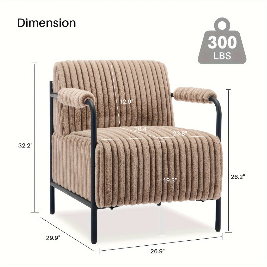 1 single modern metal frame upholstered armchair thickened - Temu