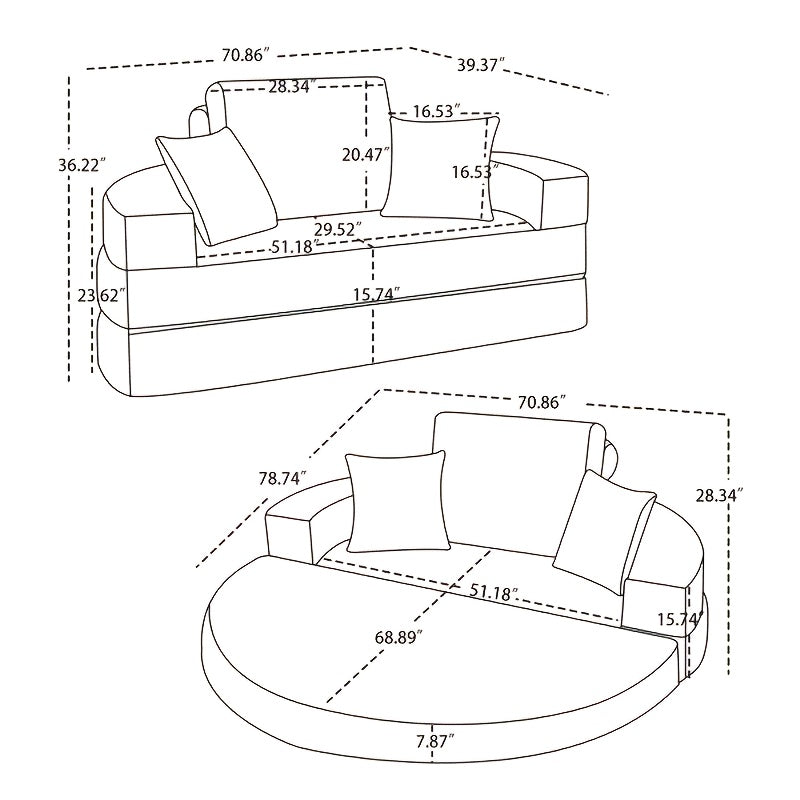 aber 70 8 foldable convertible sleeper sofa 3 pillows floor - Temu