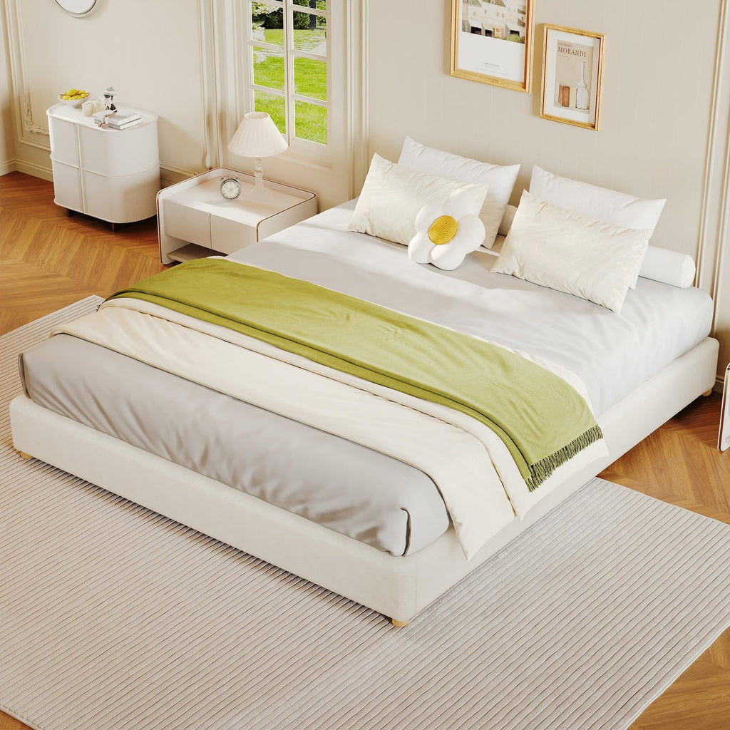 high quality   frame home decor beige king size low - Temu