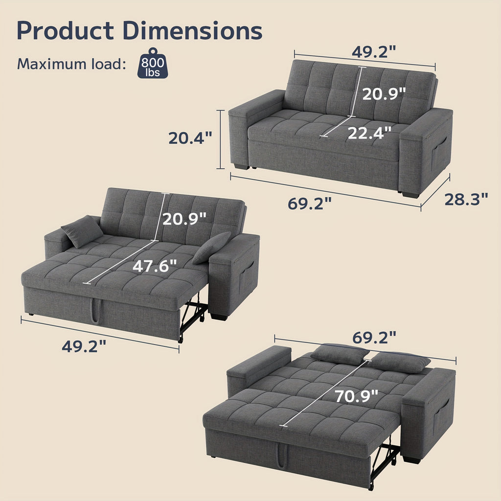full size 3 in 1 convertible sofa bed pull sleeper reclining - Temu