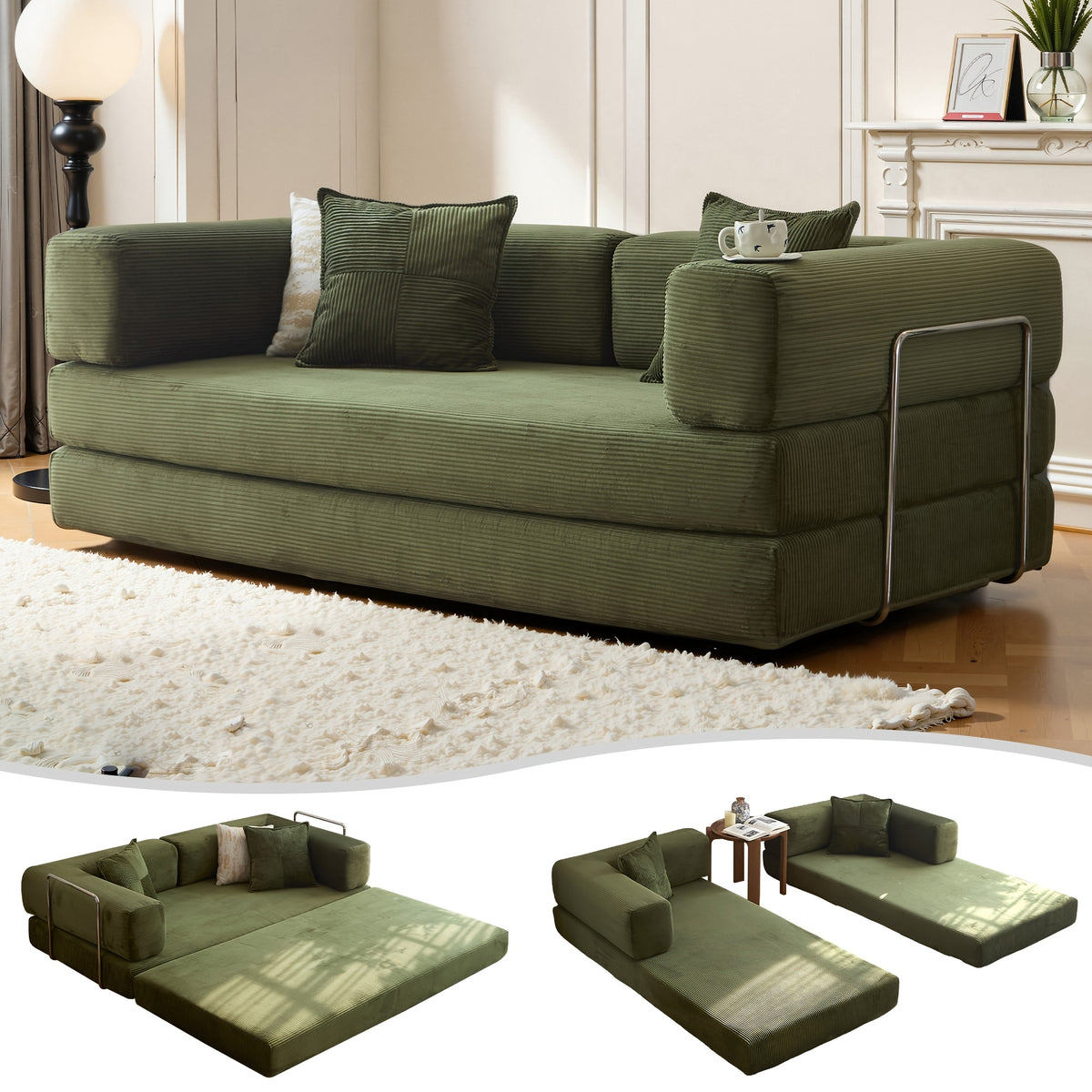 boneless sofa bed convertible   armrest pillow - Temu