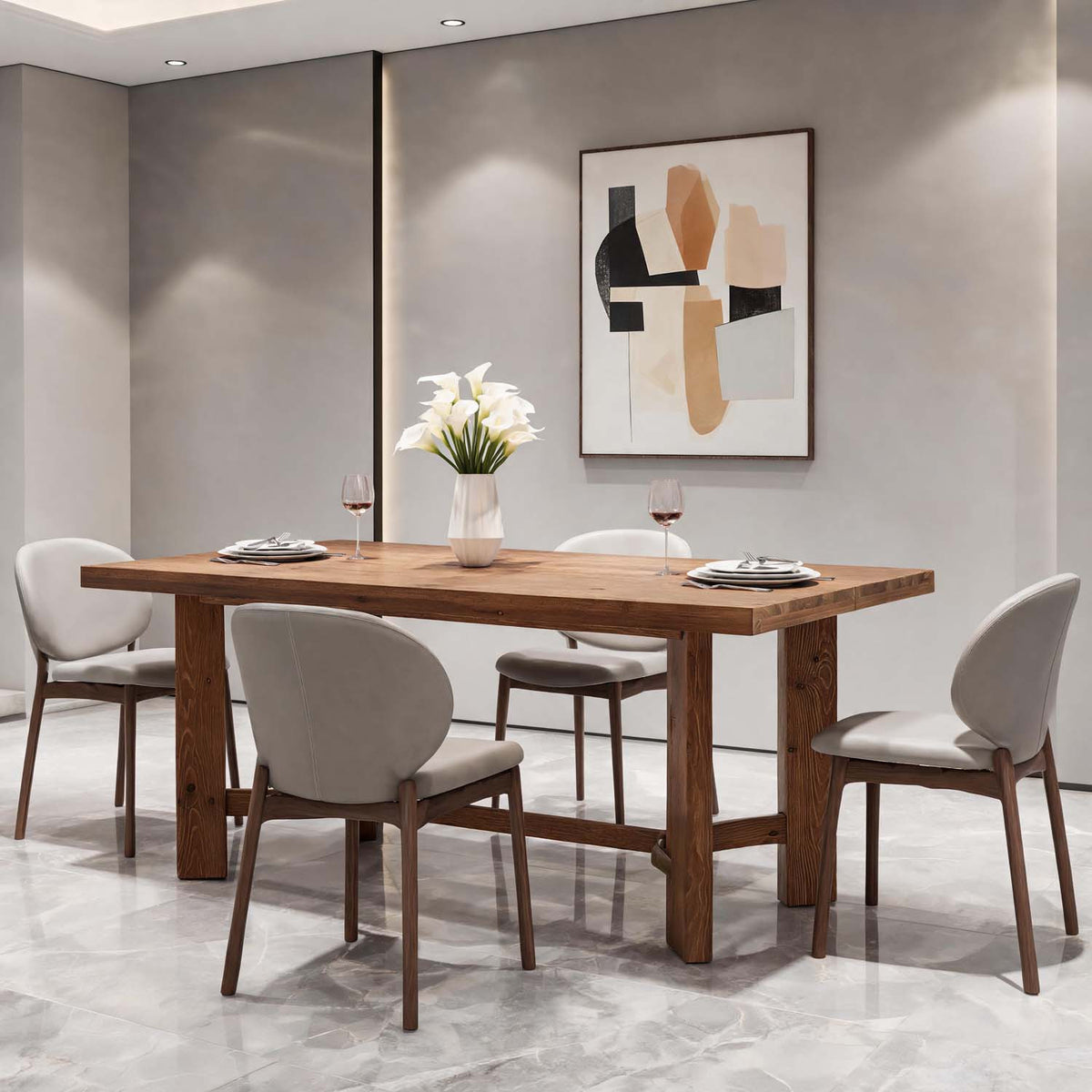 63 inch 4 6 people solid wood rectangular dining table - Temu