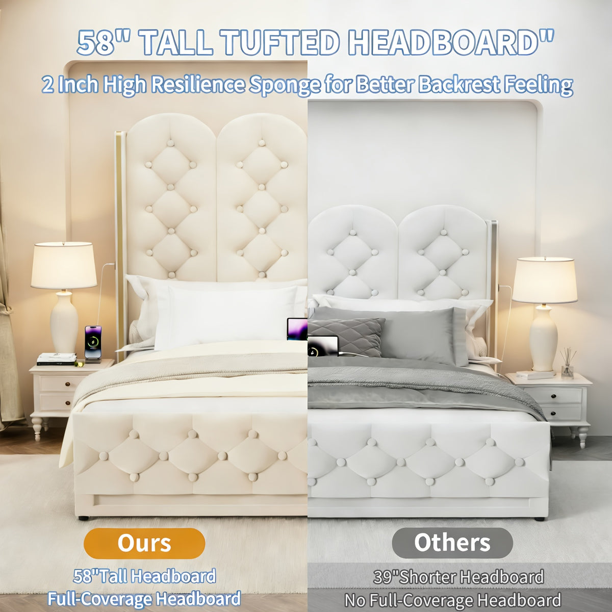 upholstered bed frame lift storage bed tall bed frame camas - Temu