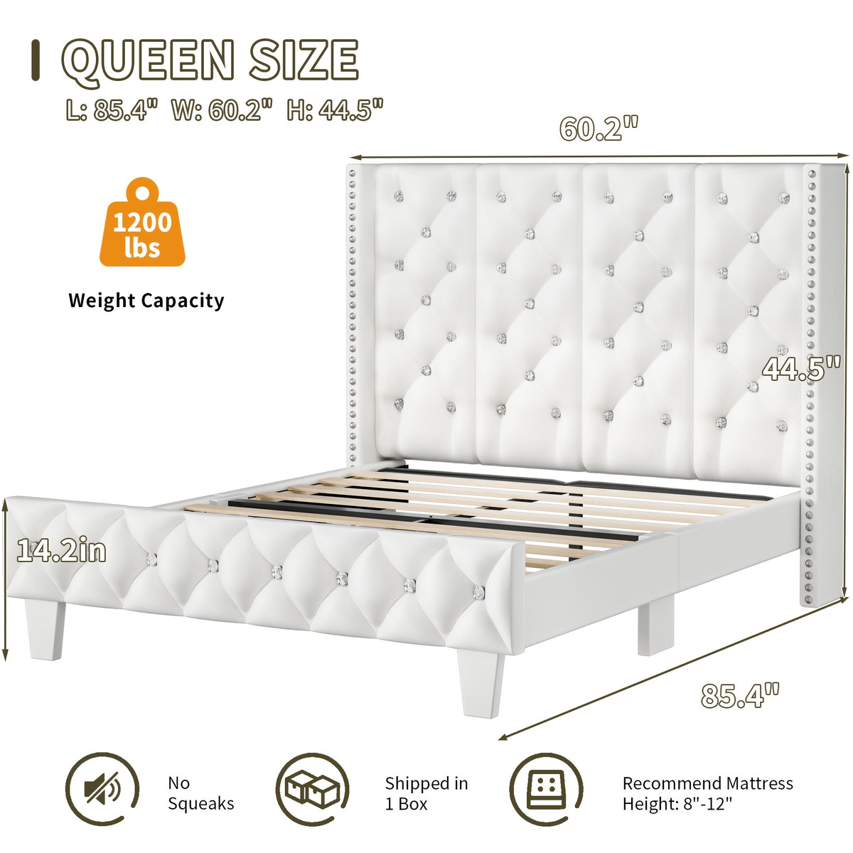 upholstered platform bed frame led lights tall bed frame - Temu