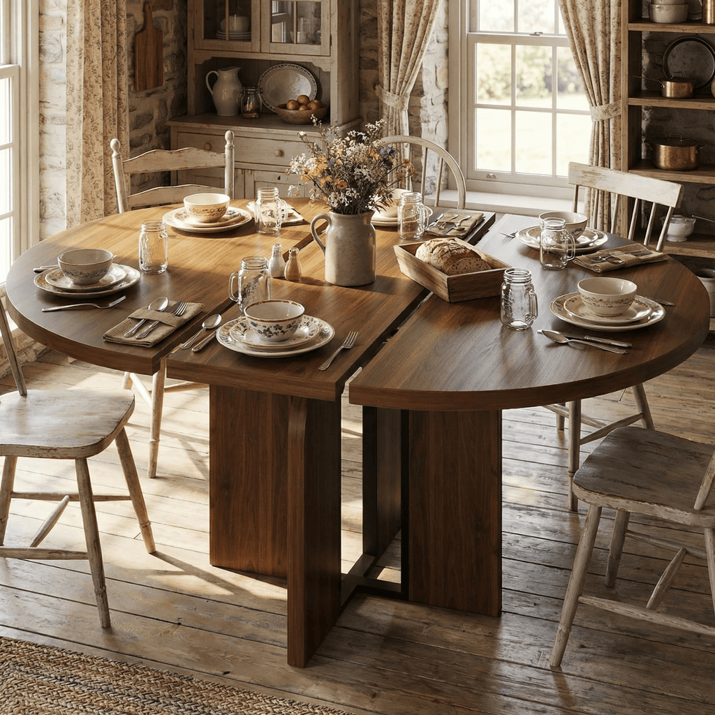 47 63 extendable round dining room table 4 8 farmhouse - Temu