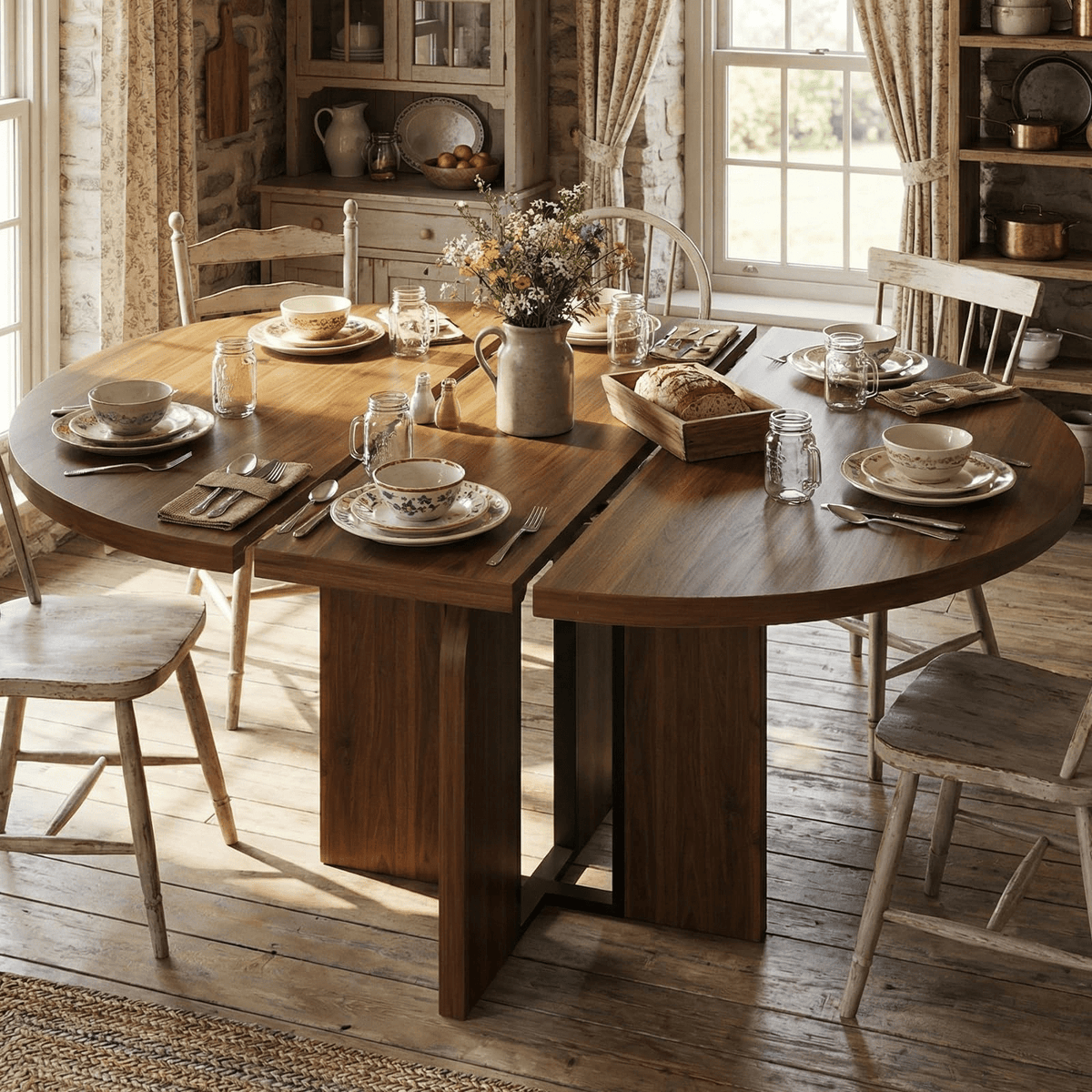 47 63 extendable round dining room table 4 8 farmhouse - Temu